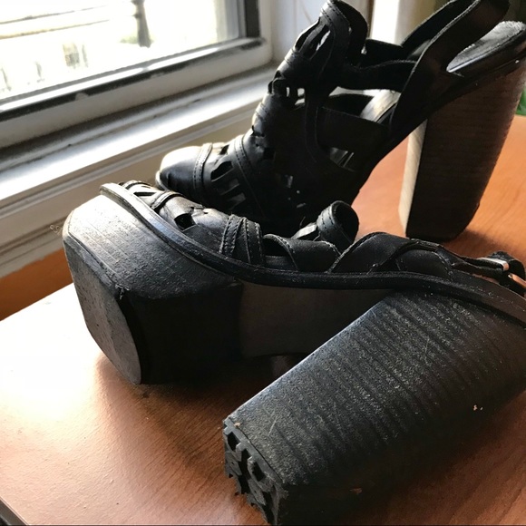 Miista Ori Cut-Out Black Platform Booties - Picture 2 of 8